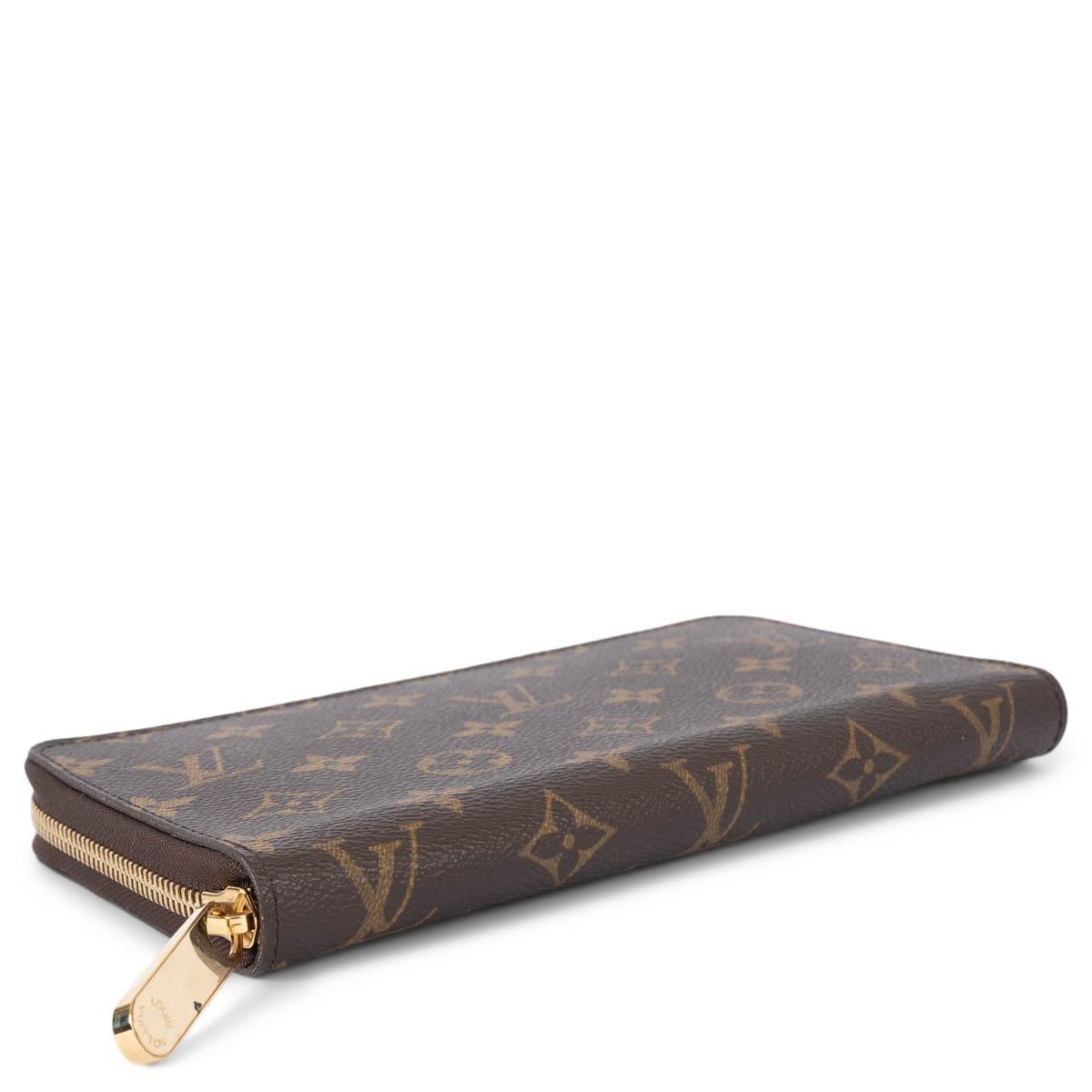 Black LOUIS VUITTON brown Monogram canvas ZIPPY Organizer Wallet For Sale