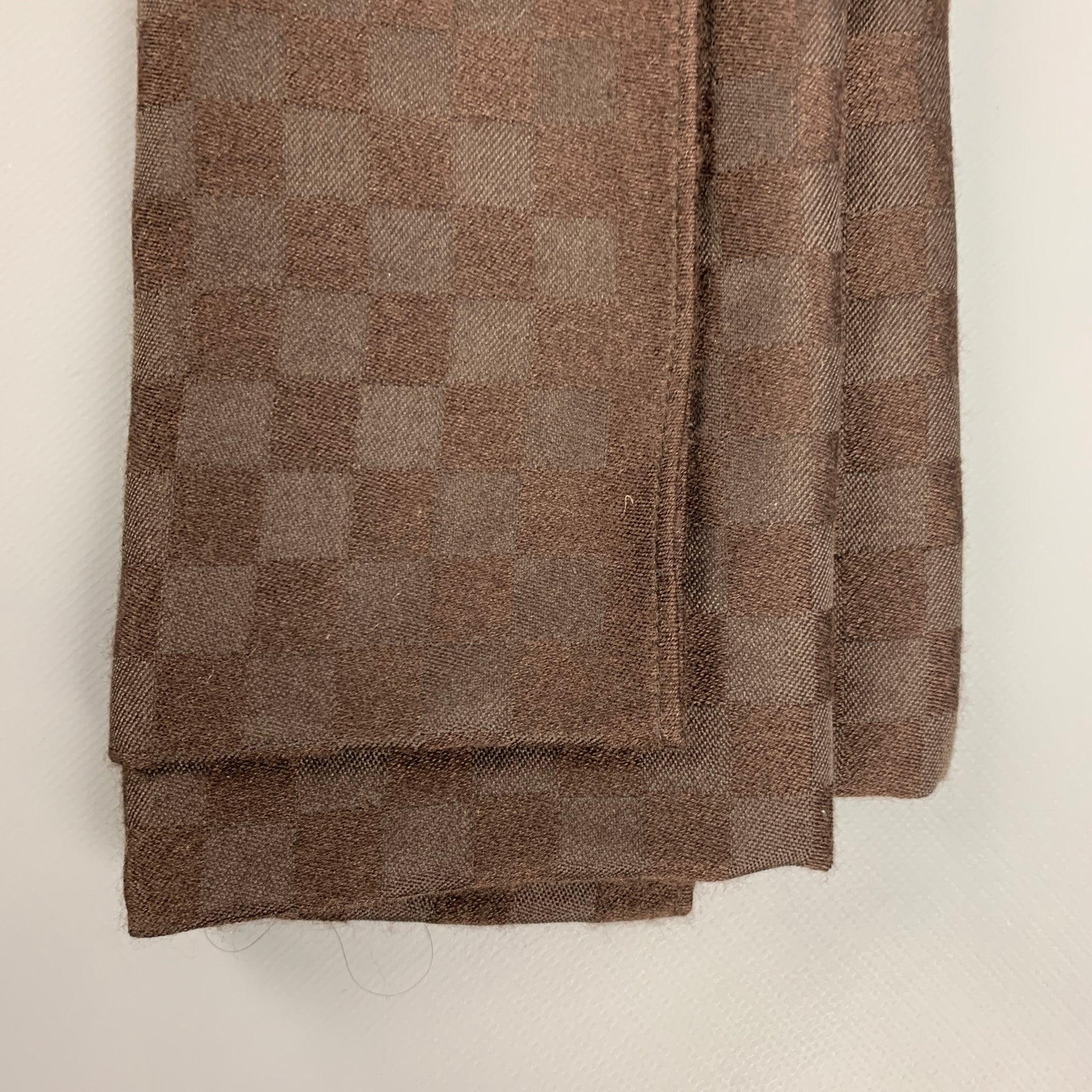 LOUIS VUITTON Brown Monogram Cashmere Silk Scarves In Good Condition For Sale In San Francisco, CA