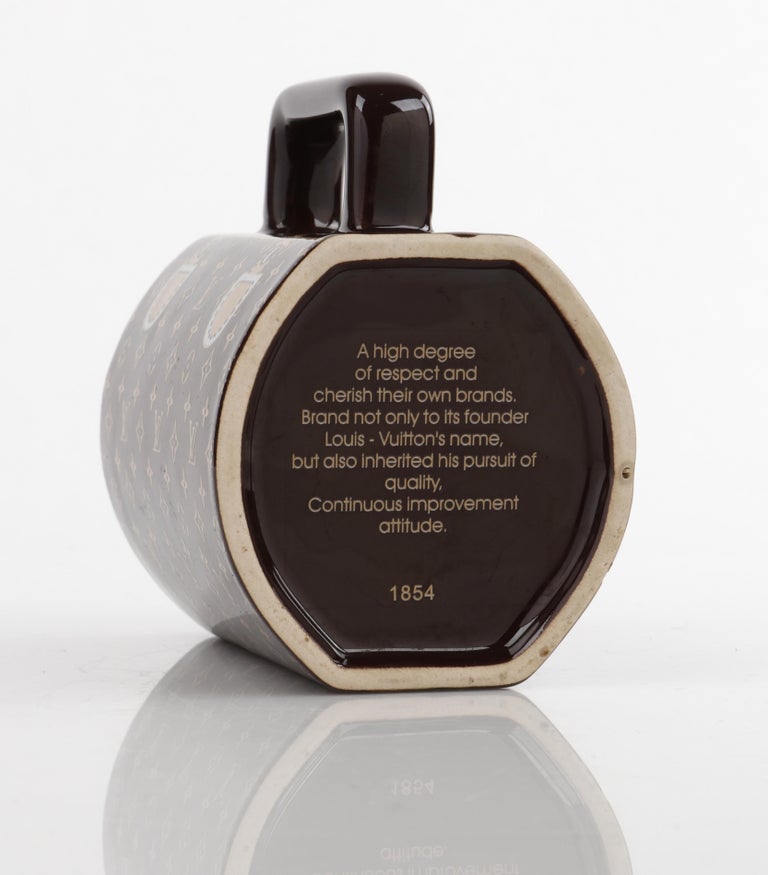 LOUIS VUITTON Brown Monogram Ceramic Coffee Tea Cup Mug RARE at 1stDibs