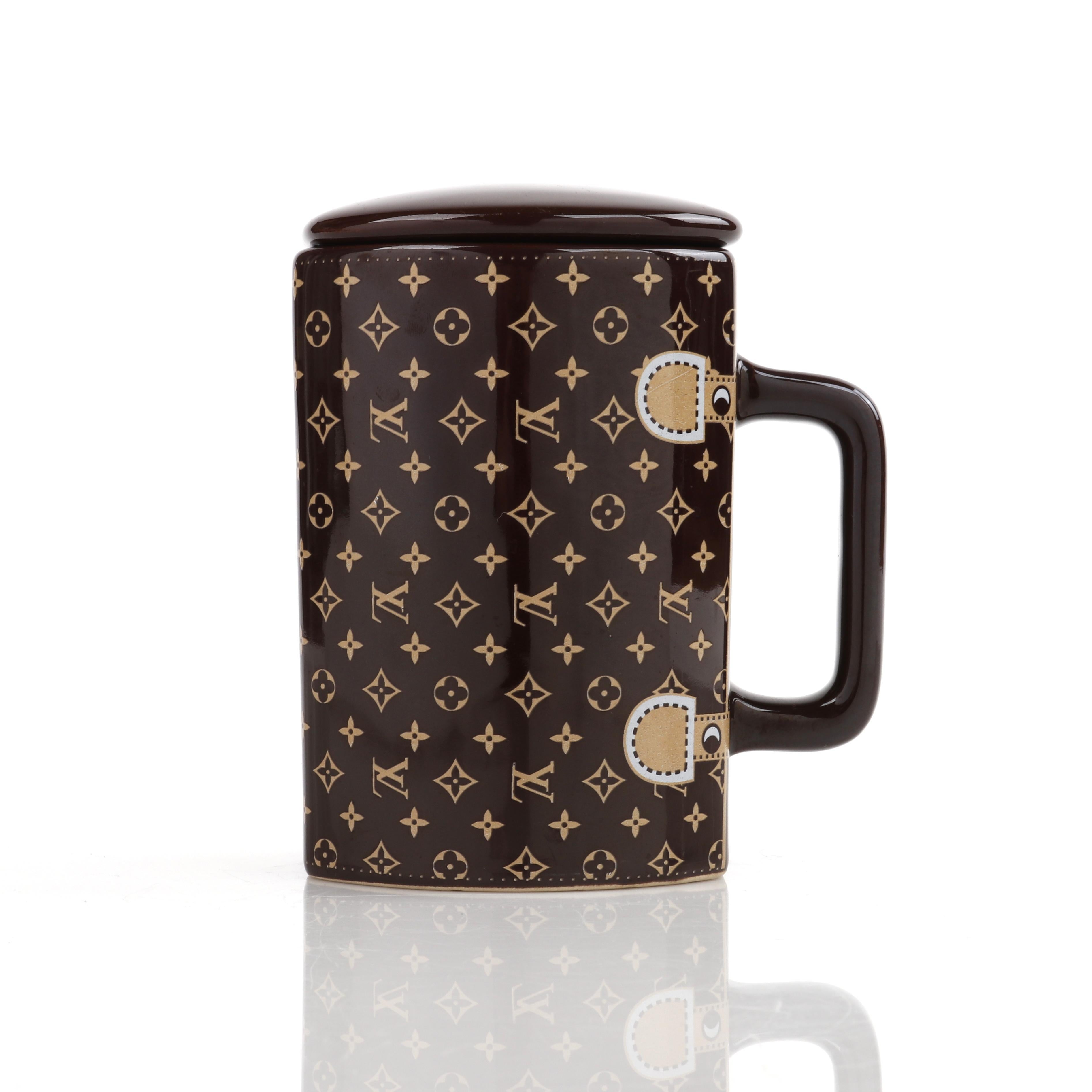 Louis Vuitton Brown Monogram Ceramic Coffee Tea Cup Mug Rare At 1stdibs