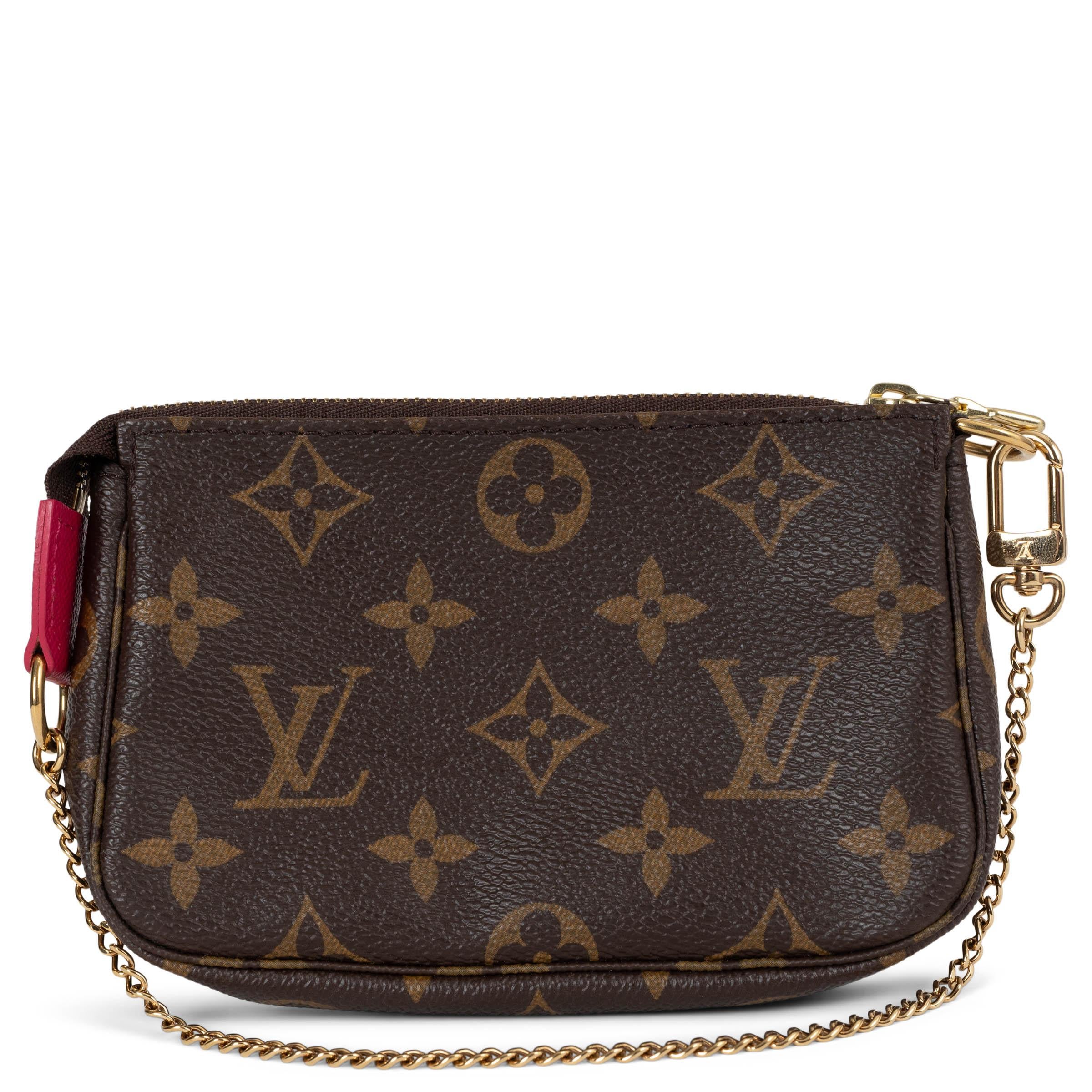 LOUIS VUITTON braun Monogramm Weihnachten 2017 GIRAFFES MINI POCHETTE Tasche (Schwarz) im Angebot