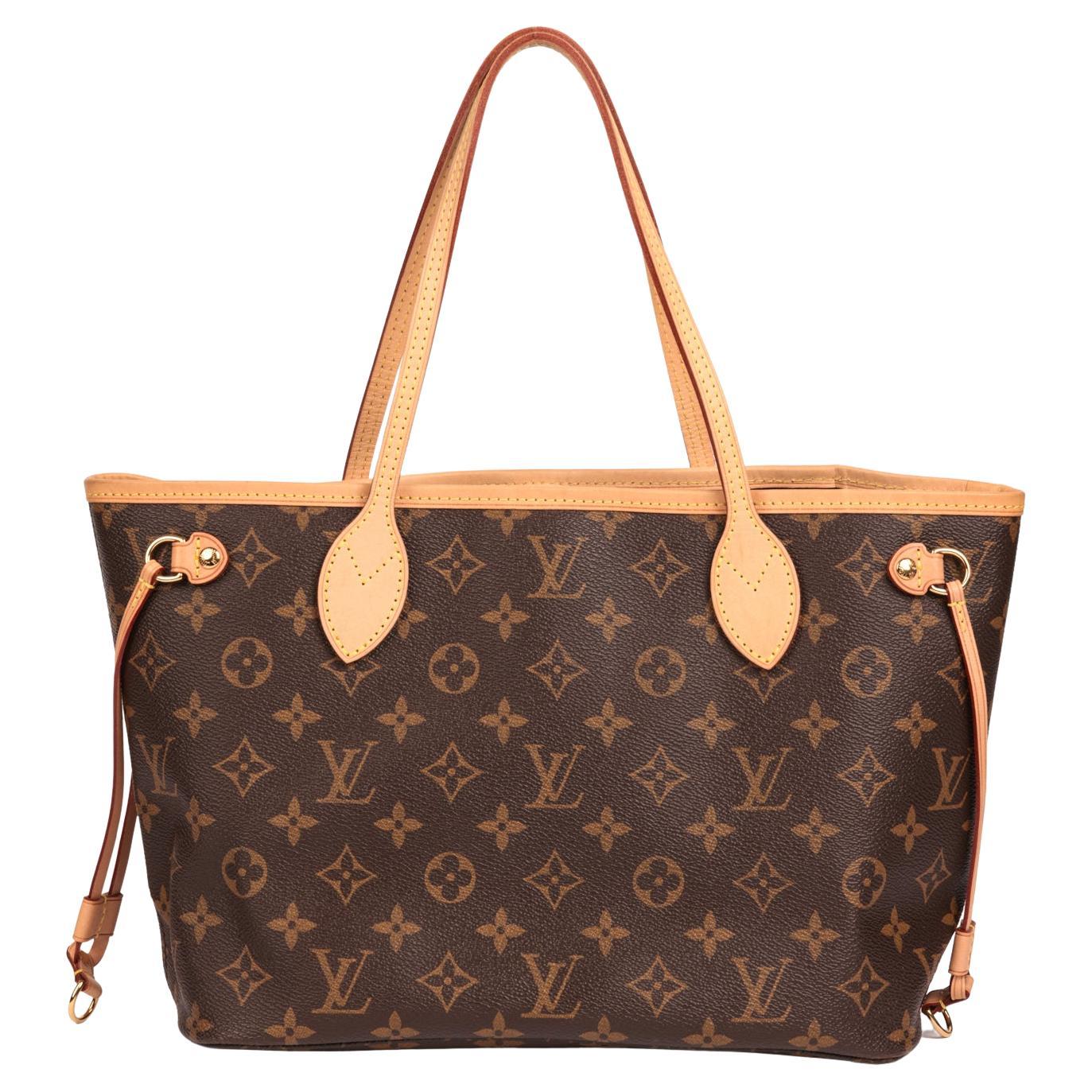 LOUIS VUITTON Brown Monogram Coated Canvas and Vachetta Leather Neverfull PM