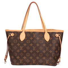 LOUIS VUITTON Braunes Monogramm beschichtetes Segeltuch und Vachetta-Leder Neverfull PM