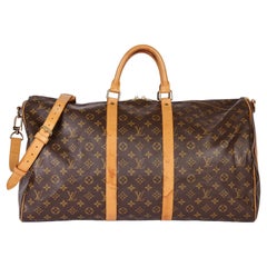 LOUIS VUITTON Brown Monogram Coated Canvas and Vachetta Leather Vintage Keepall 