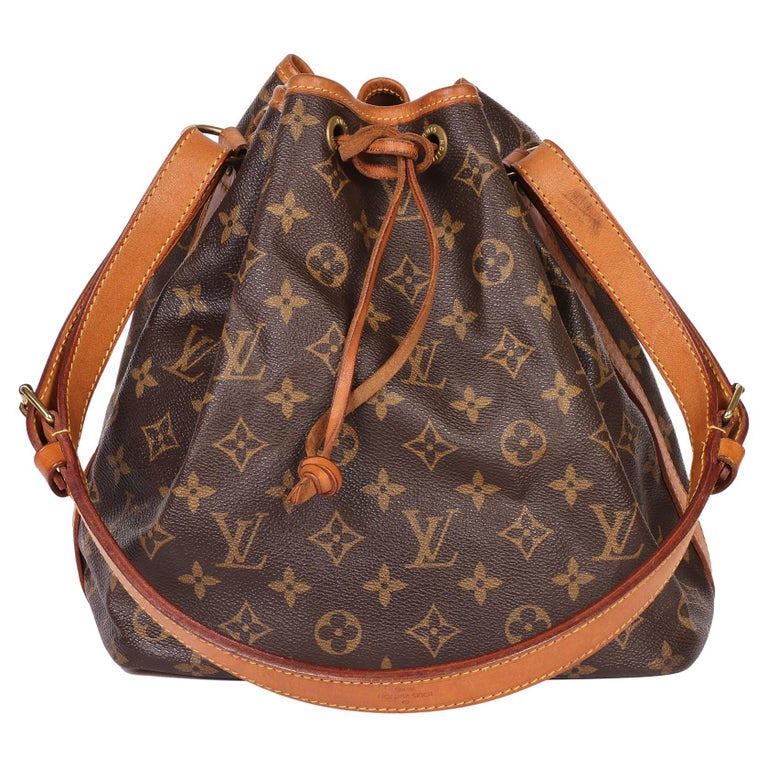 LOUIS VUITTON Brown Monogram Coated Canvas and Vachetta Leather Vintage ...