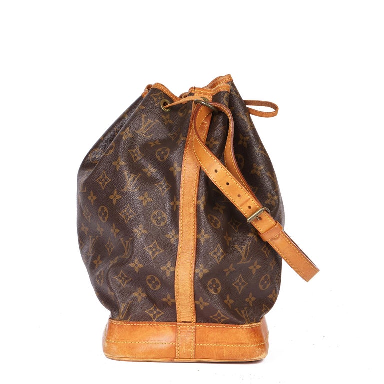 LOUIS VUITTON Brown Monogram Coated Canvas and Vachetta Leather Vintage PetitNoé In Good Condition For Sale In Bishop's Stortford, Hertfordshire