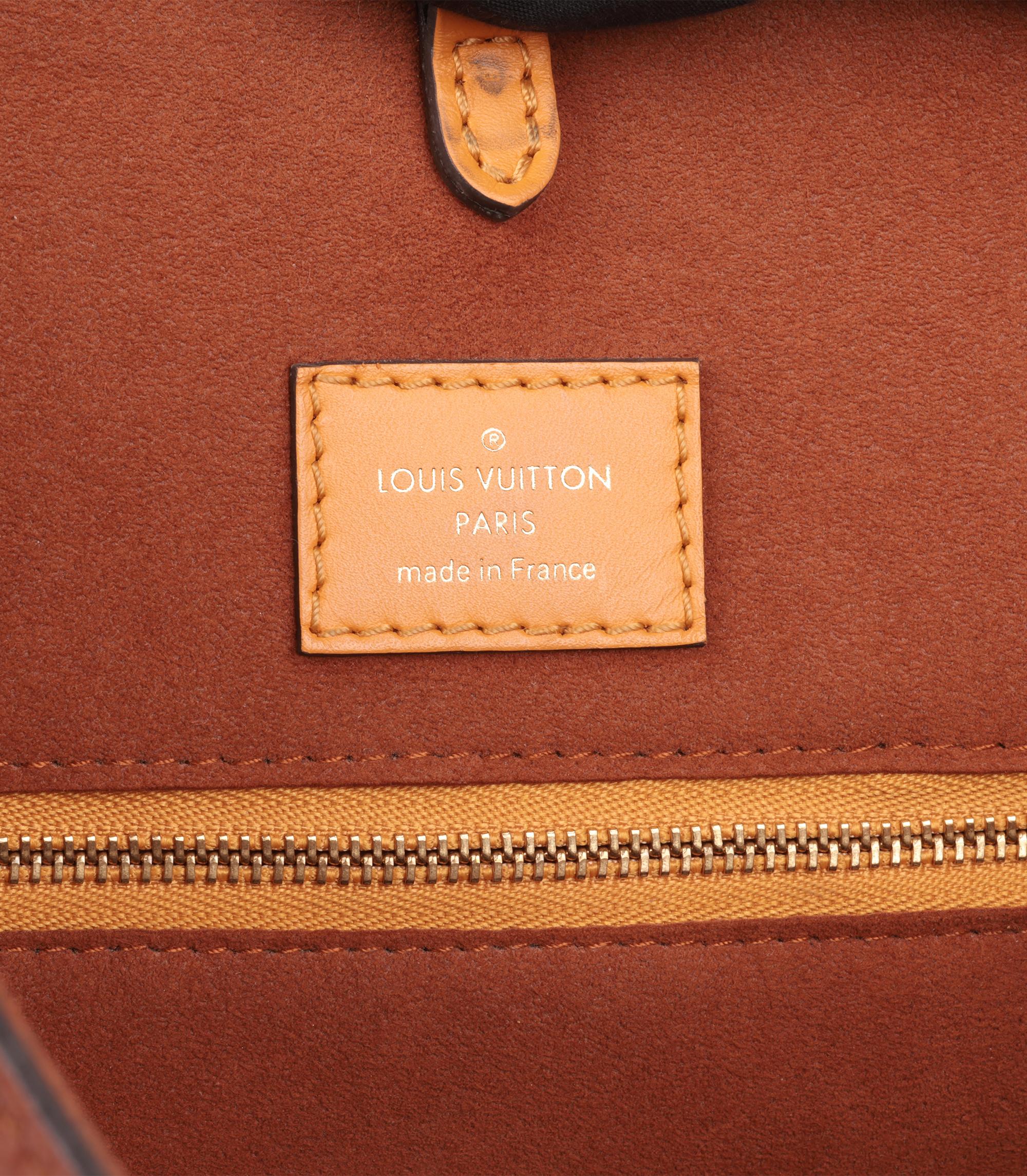 Louis Vuitton Toile enduite monogramme marron et cuir de veau beige, marron, orange en vente 3