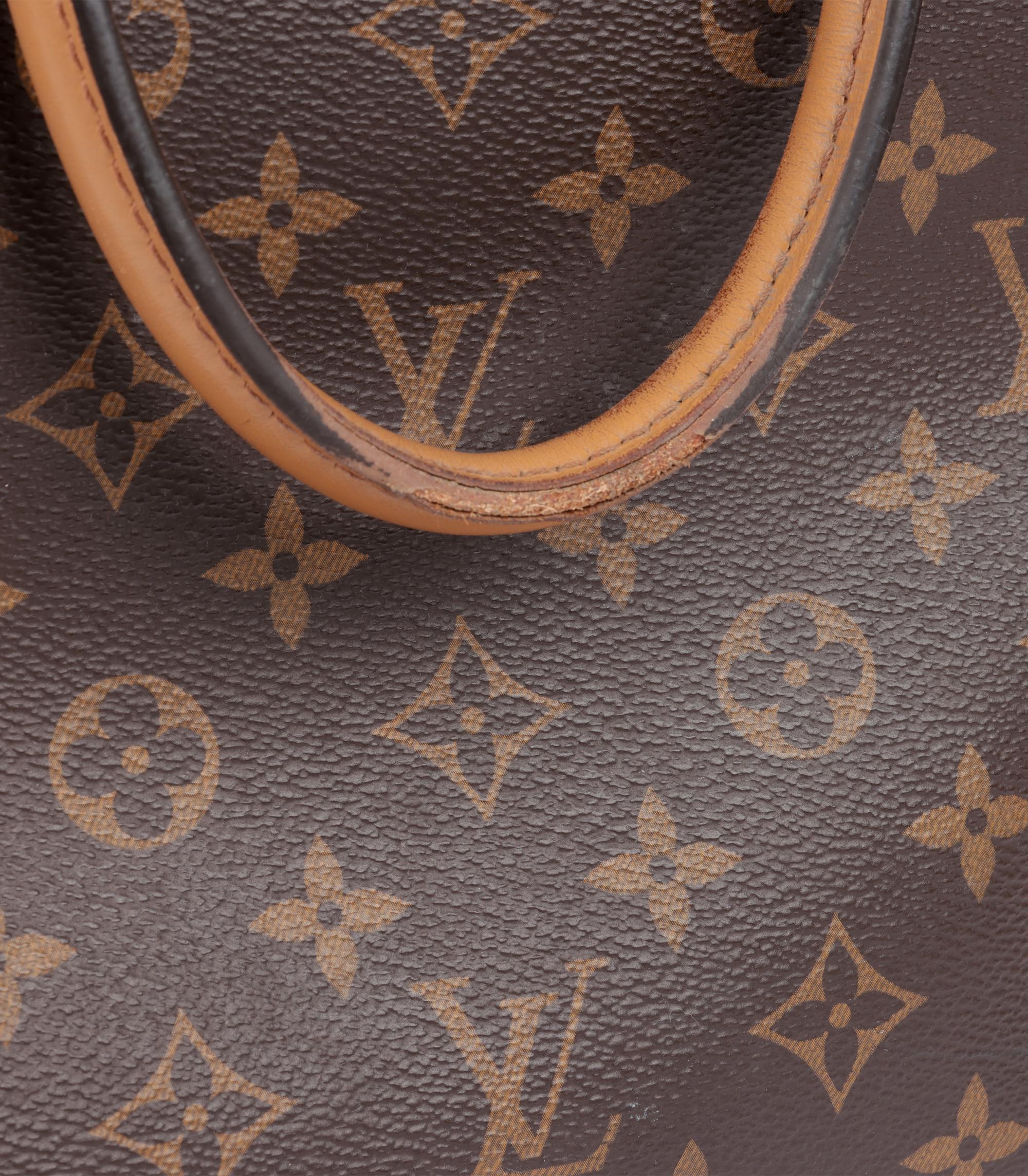 Louis Vuitton Toile enduite monogramme marron et cuir de veau beige, marron, orange en vente 5