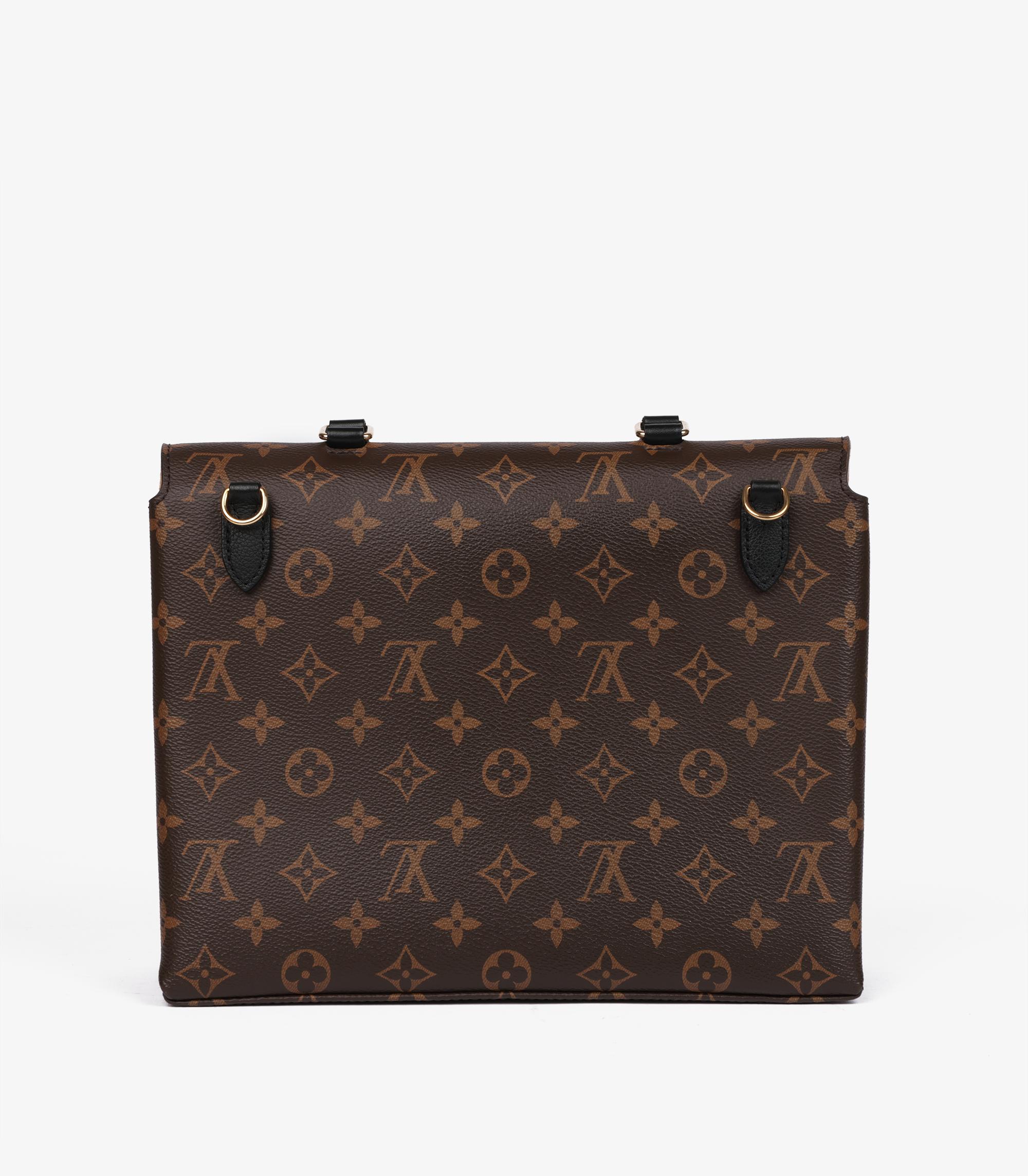 da uomo o donna Louis Vuitton Brown Monogram Coated Canvas & Beige Python Leather Marignan in vendita