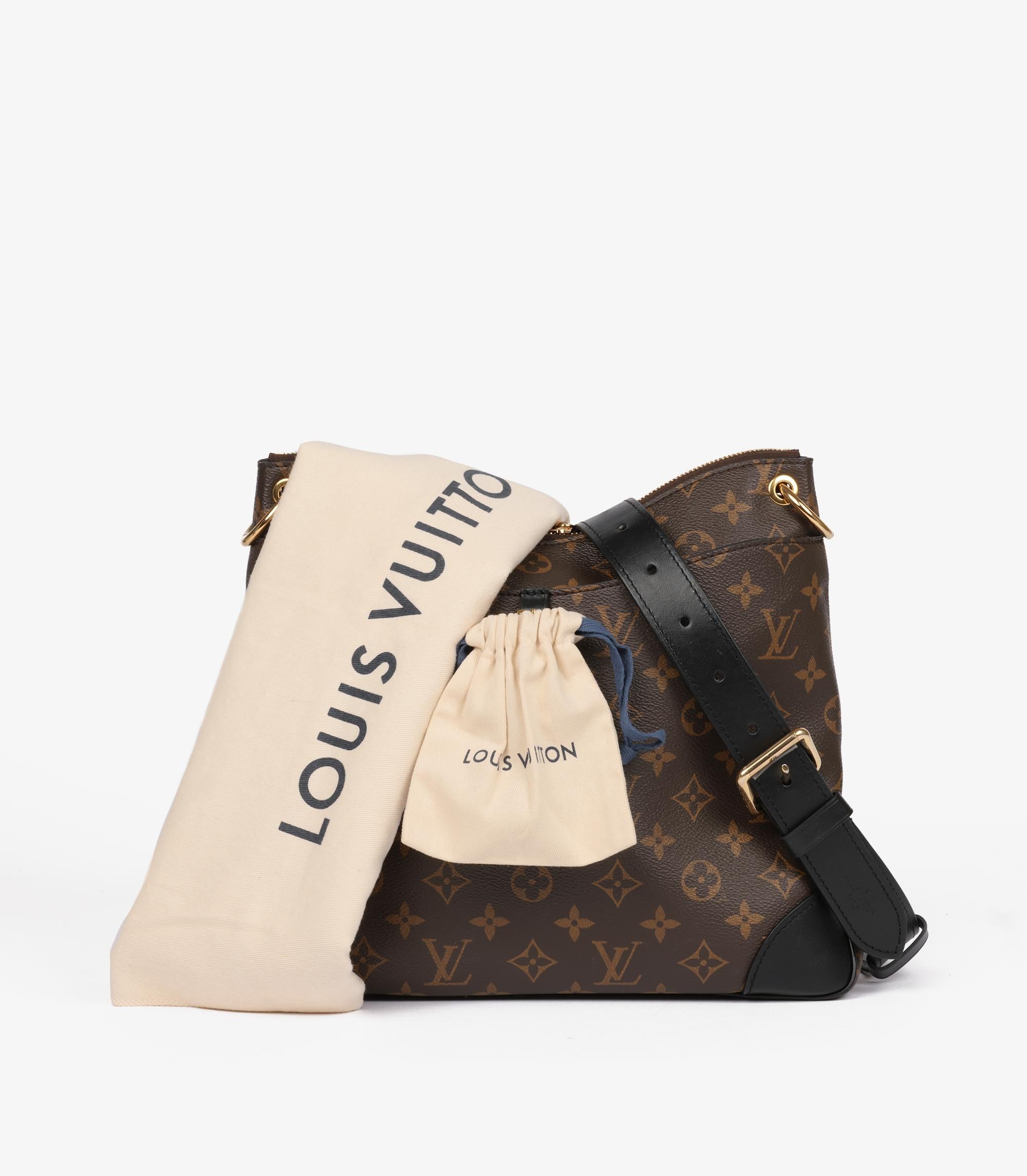 Louis Vuitton Brown Monogram Coated Canvas & Black Calfskin Leather Odeon MM 6