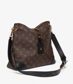 Louis Vuitton Brown Monogram Coated Canvas & Black Calfskin Leather Odeon MM
