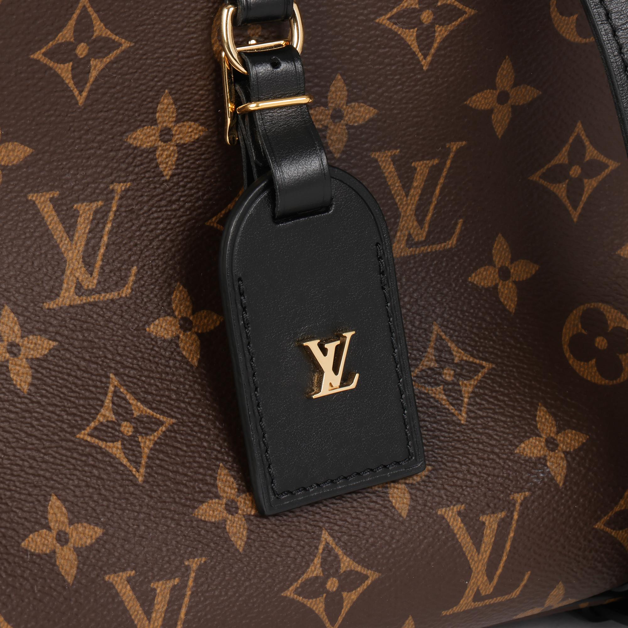 Louis Vuitton BROWN MONOGRAM COATED CANVAS & BLACK CALFSKIN LEATHER ODEON PM 1