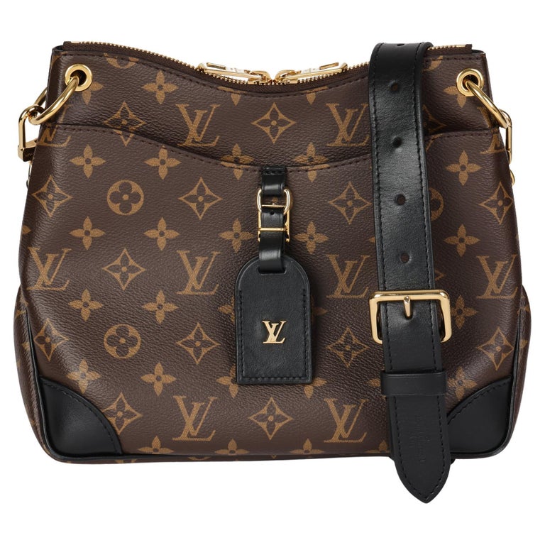 Louis Vuitton BROWN MONOGRAM COATED CANVAS and BLACK CALFSKIN LEATHER ODEON  PM at 1stDibs