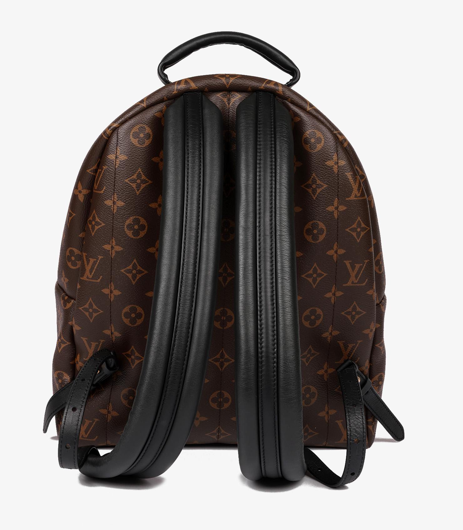 Louis Vuitton Brown Monogram Coated Canvas & Black Calfskin Leather Palm Springs 1