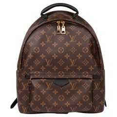 Louis Vuitton Brown Monogram Coated Canvas & Black Calfskin Leather Palm Springs