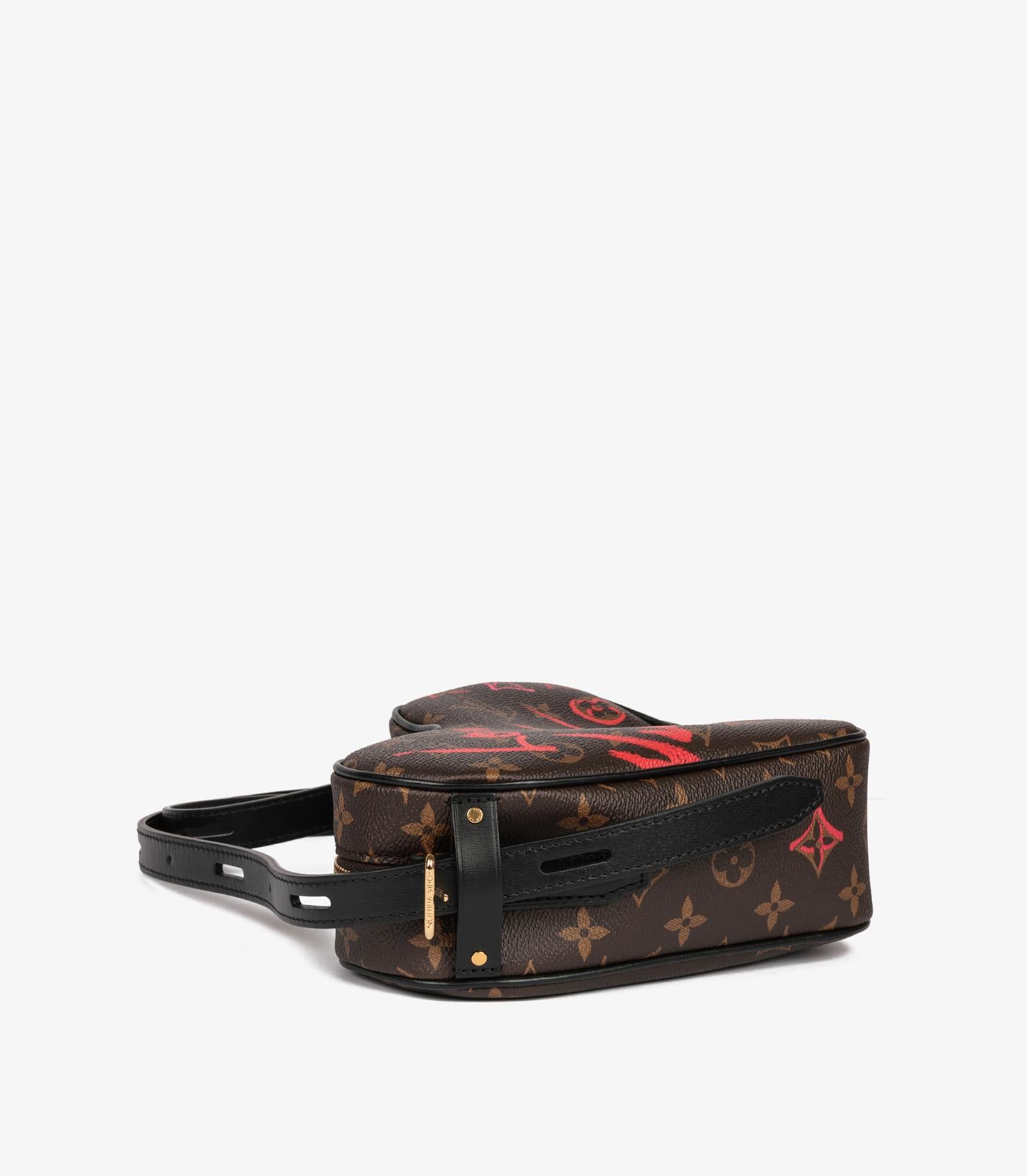 Louis Vuitton Braunes Monogram beschichtetes Segeltuch & Schwarzes beschichtetes Segeltuch Sac Coeur im Angebot 6