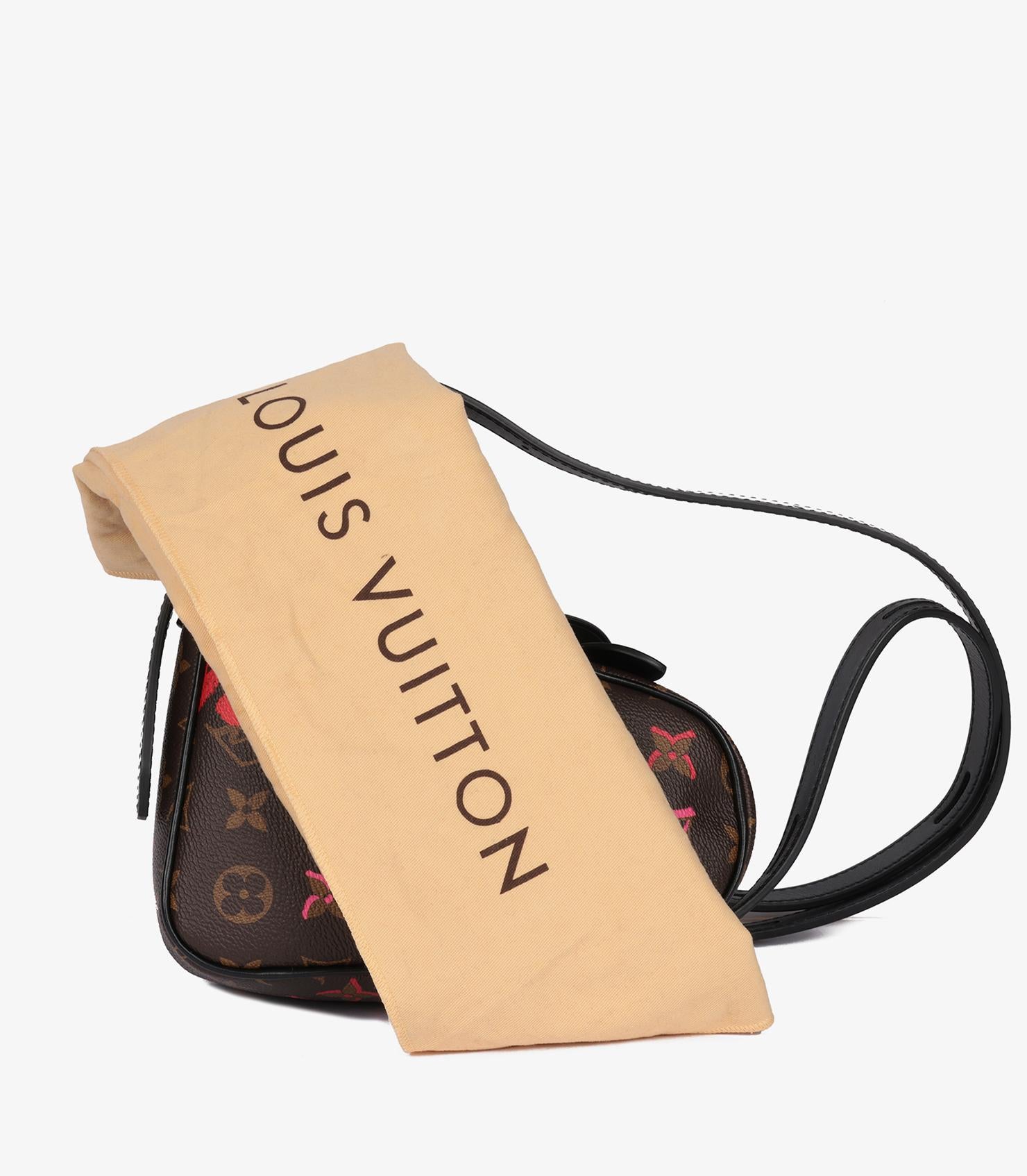 Louis Vuitton Braunes Monogram beschichtetes Segeltuch & Schwarzes beschichtetes Segeltuch Sac Coeur im Angebot 3