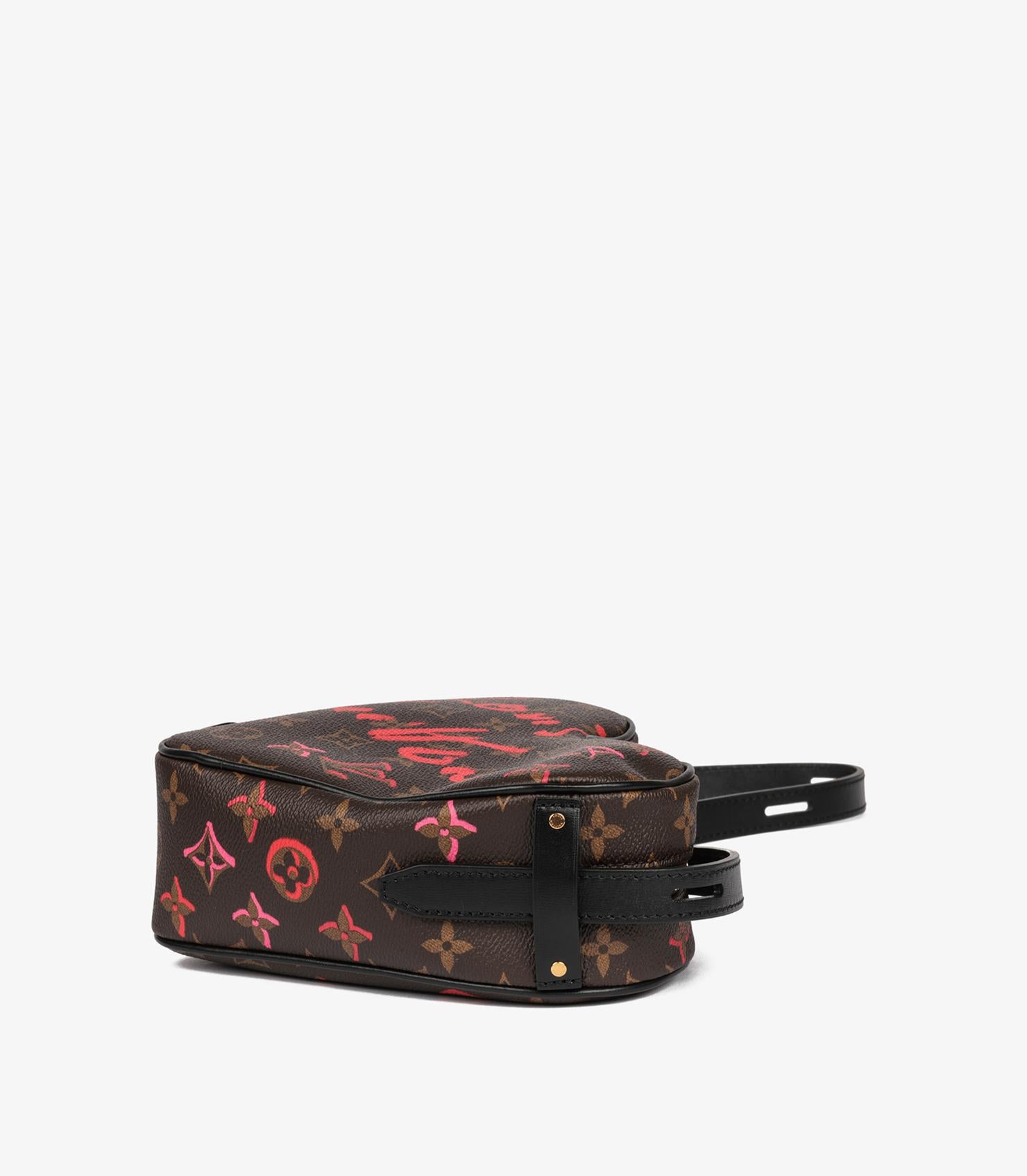 Louis Vuitton Braunes Monogram beschichtetes Segeltuch & Schwarzes beschichtetes Segeltuch Sac Coeur im Angebot 5