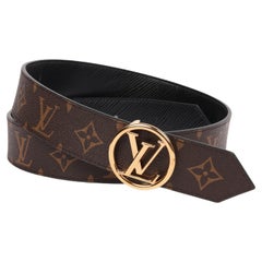 Louis Vuitton Monograma Marrón Lienzo Recubierto y Piel Epi Negra LV Iniciales 35mm