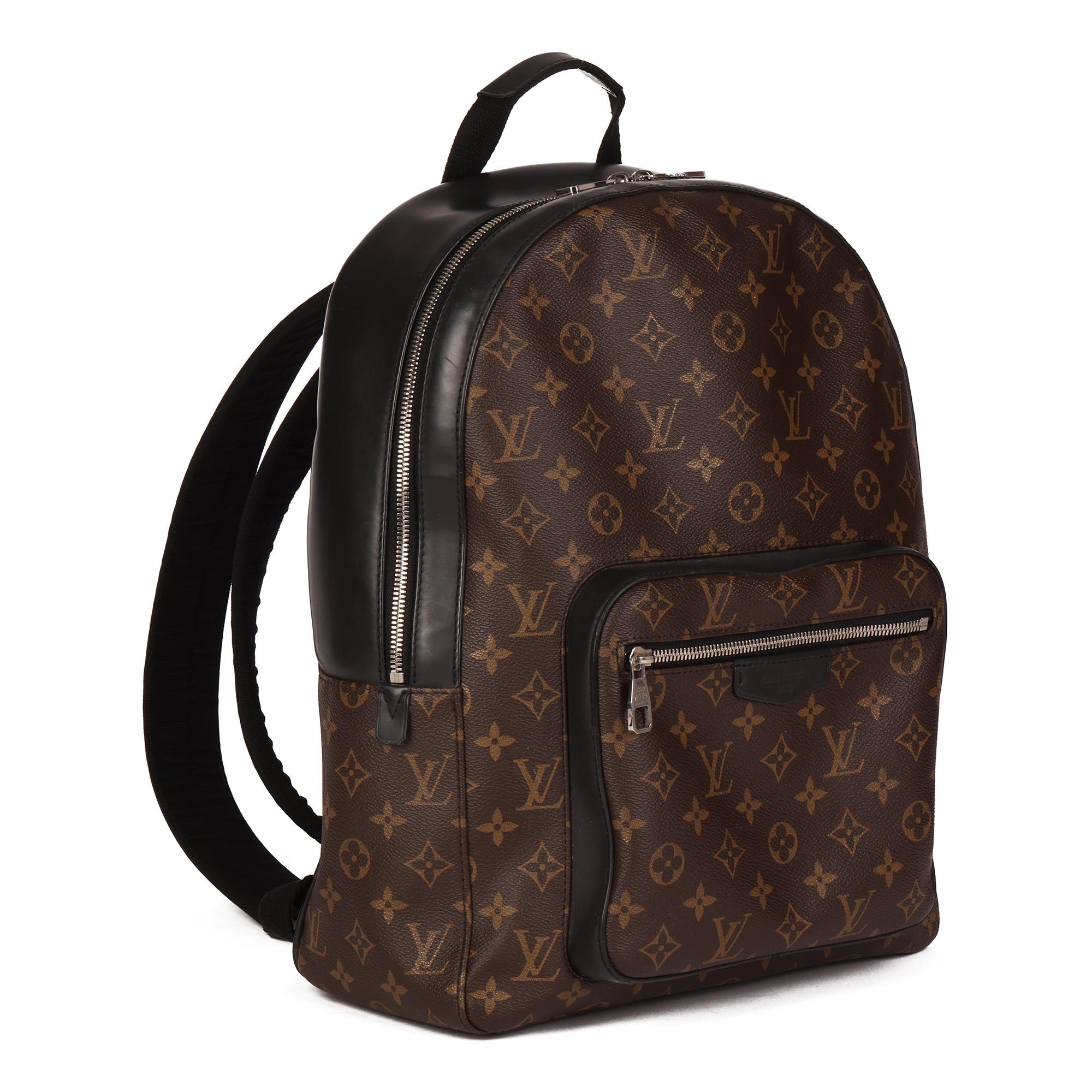 LOUIS VUITTON
Brown Monogram Coated Canvas & Black Calfskin Leather Josh Backpack

Xupes Reference: CB537
Serial Number: TJ4166
Age (Circa): 2016
Authenticity Details: Date Stamp (Made in France)
Gender: Ladies
Type: Top Handle, Backpack,