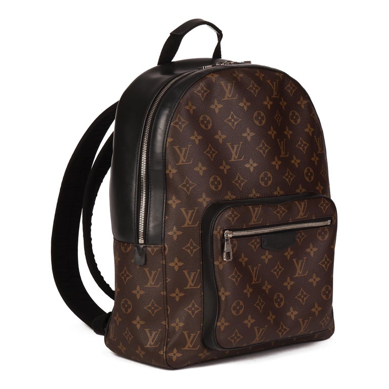 LOUIS VUITTON Brown Monogram Coated Canvas and Black Leather Josh Backpack  at 1stDibs