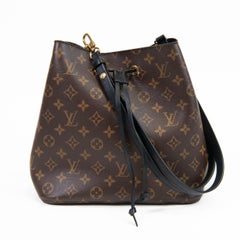 Louis Vuitton Brown Monogram Coated Canvas Black Trim Neonoe MM Bucket Bag