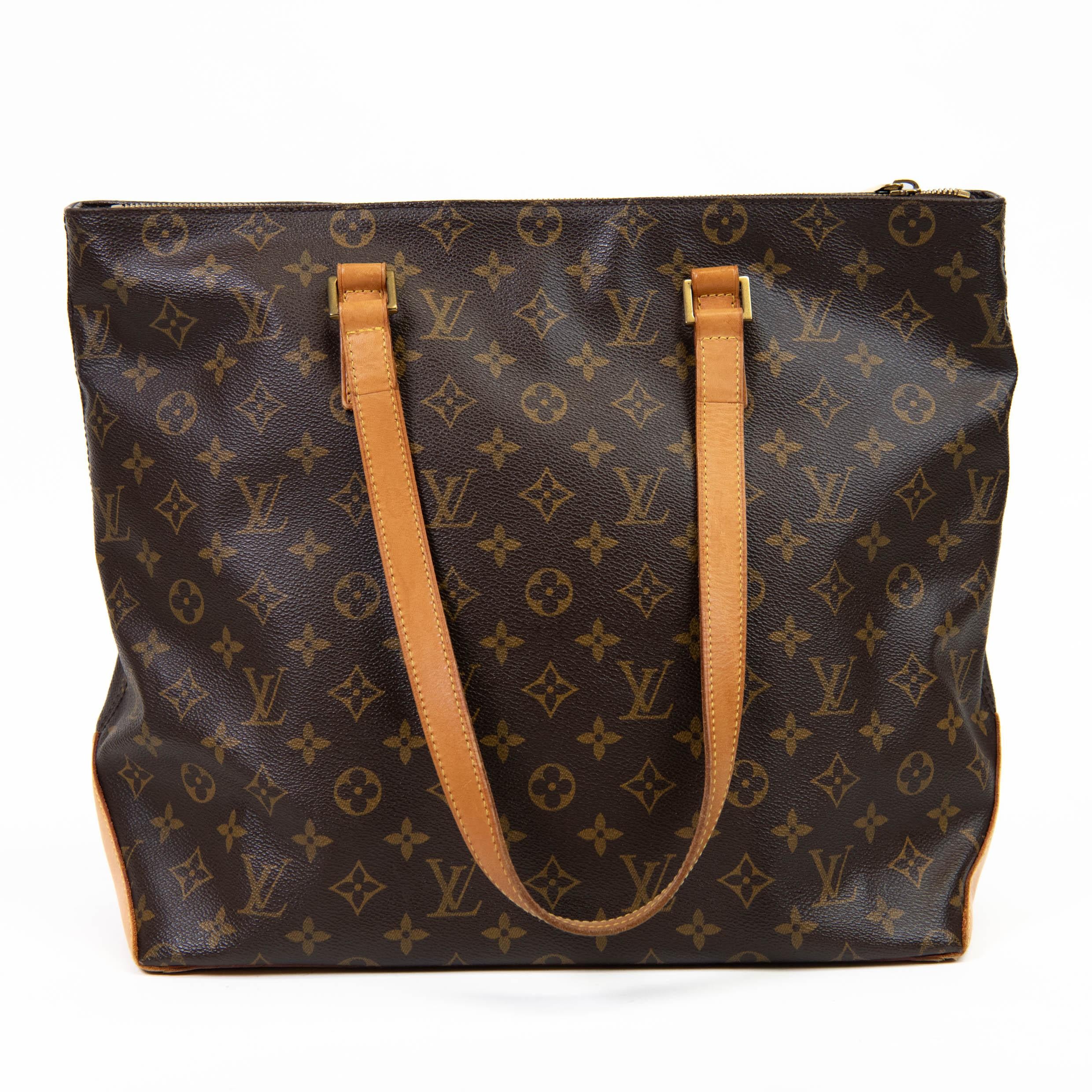 Black Louis Vuitton Brown Monogram Coated Canvas Cabas Mezzo
