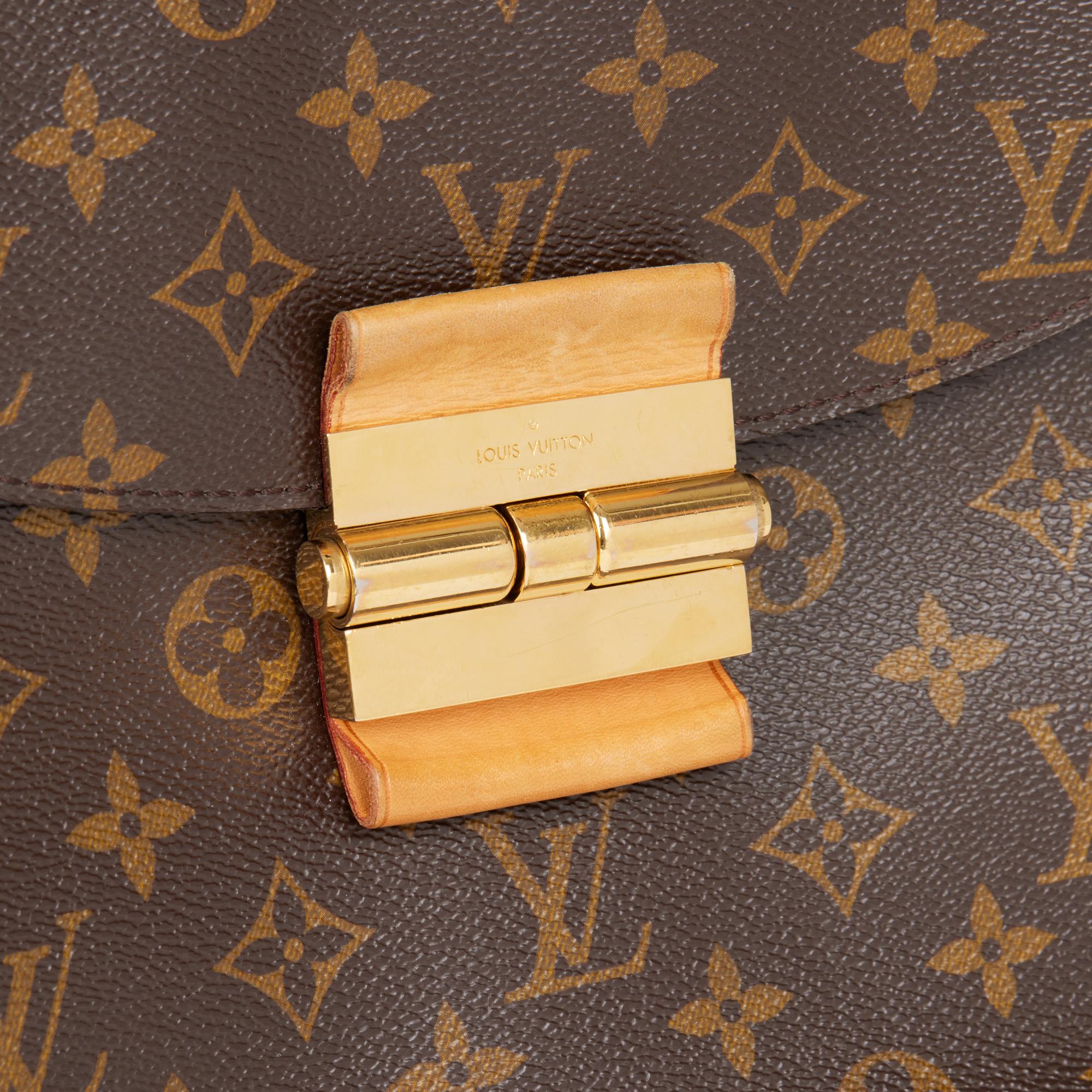Women's LOUIS VUITTON Brown Monogram Coated Canvas & Camel Calfskin Leather Olympe