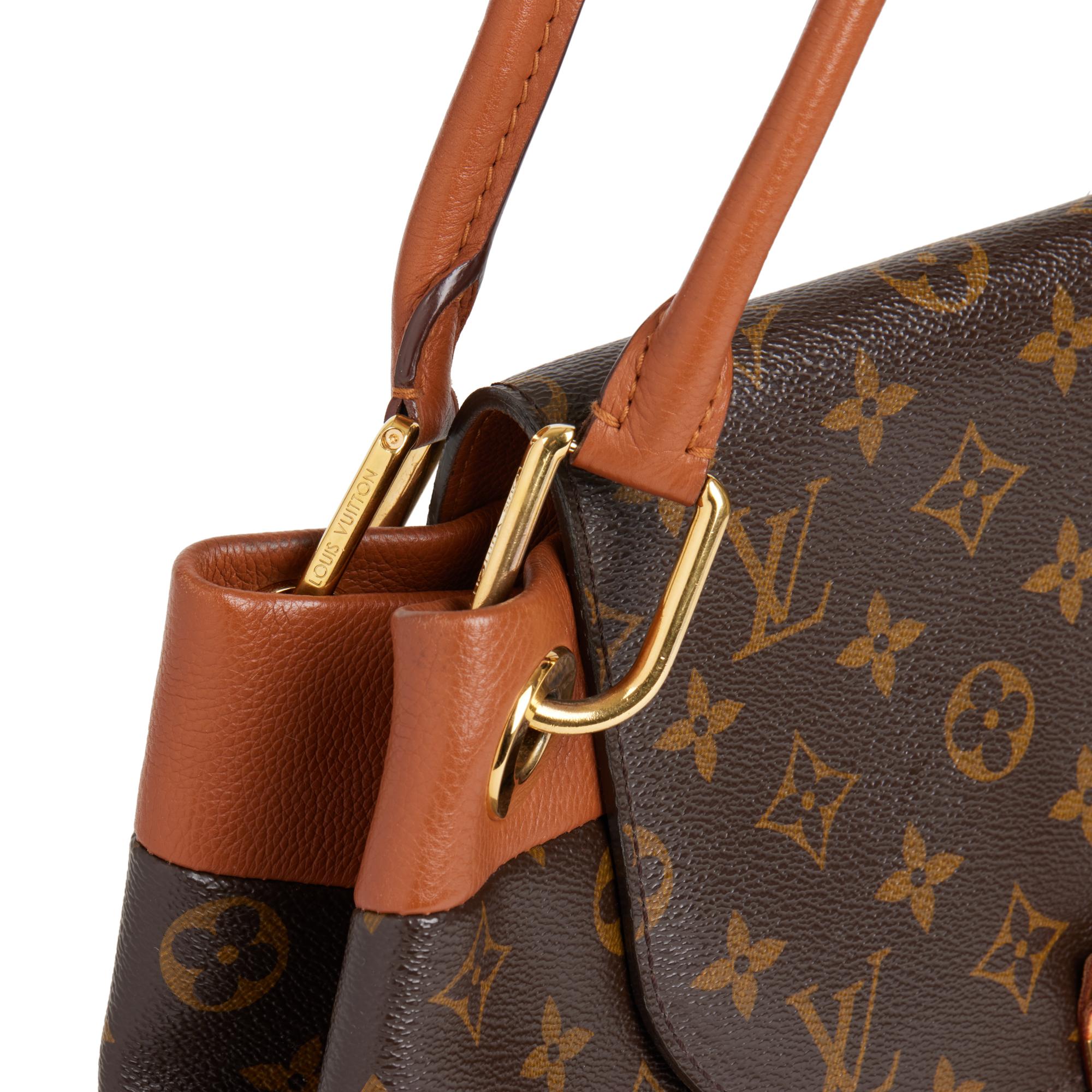 LOUIS VUITTON Brown Monogram Coated Canvas & Camel Calfskin Leather Olympe 1