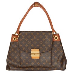 LOUIS VUITTON Brown Monogram Coated Canvas & Camel Calfskin Leather Olympe