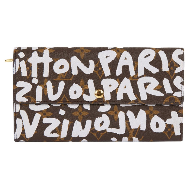Louis Vuitton BROWN MONOGRAM COATED CANVAS GRAFFITI STEPHEN SPROUSE SARAH WALLET For Sale