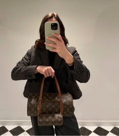 Louis Vuitton Brown Monogram & Grained Calfskin Leather Vintage Papillon 30