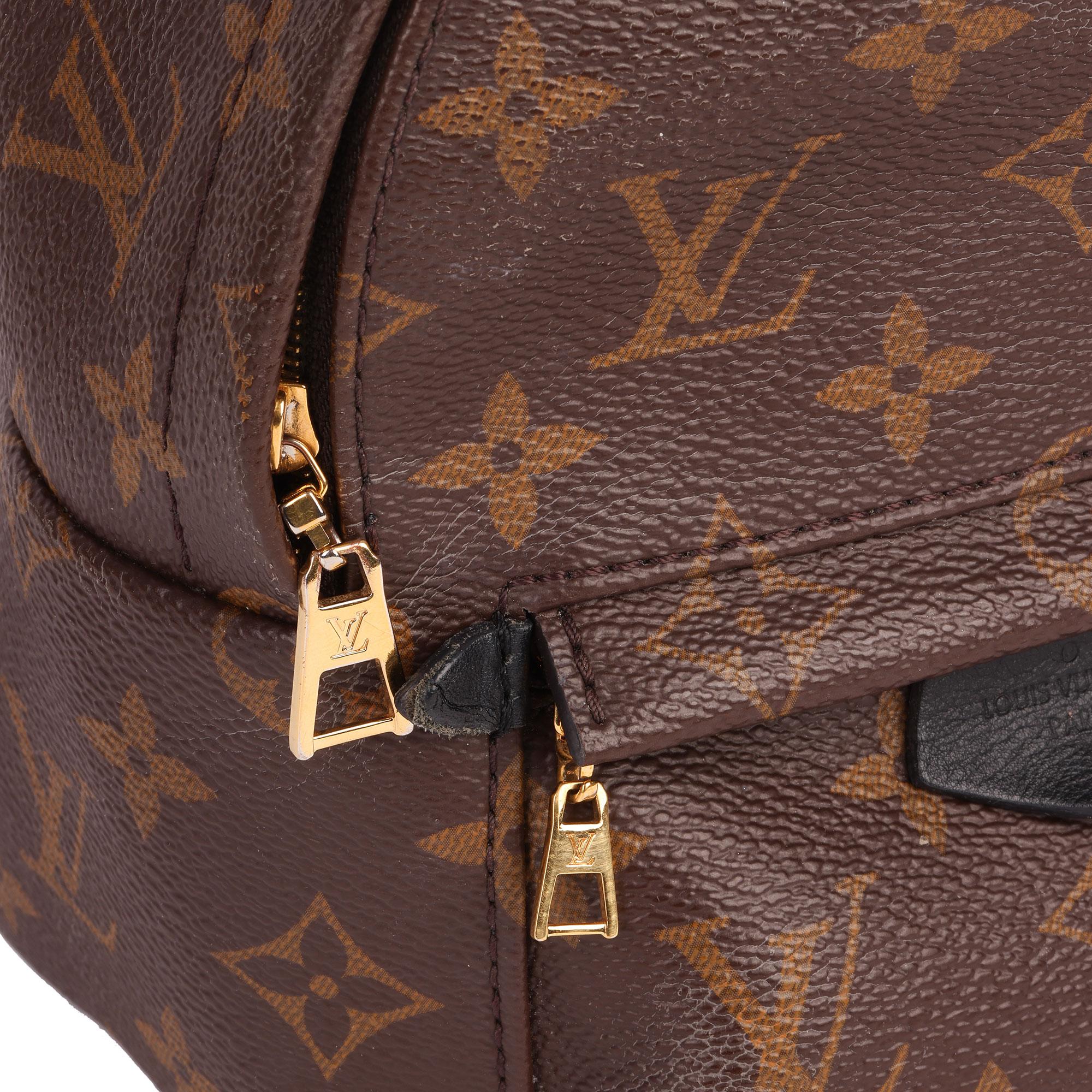 Louis Vuitton Brown Monogram Coated Canvas Mini Palm Springs Backpack In Good Condition In Bishop's Stortford, Hertfordshire