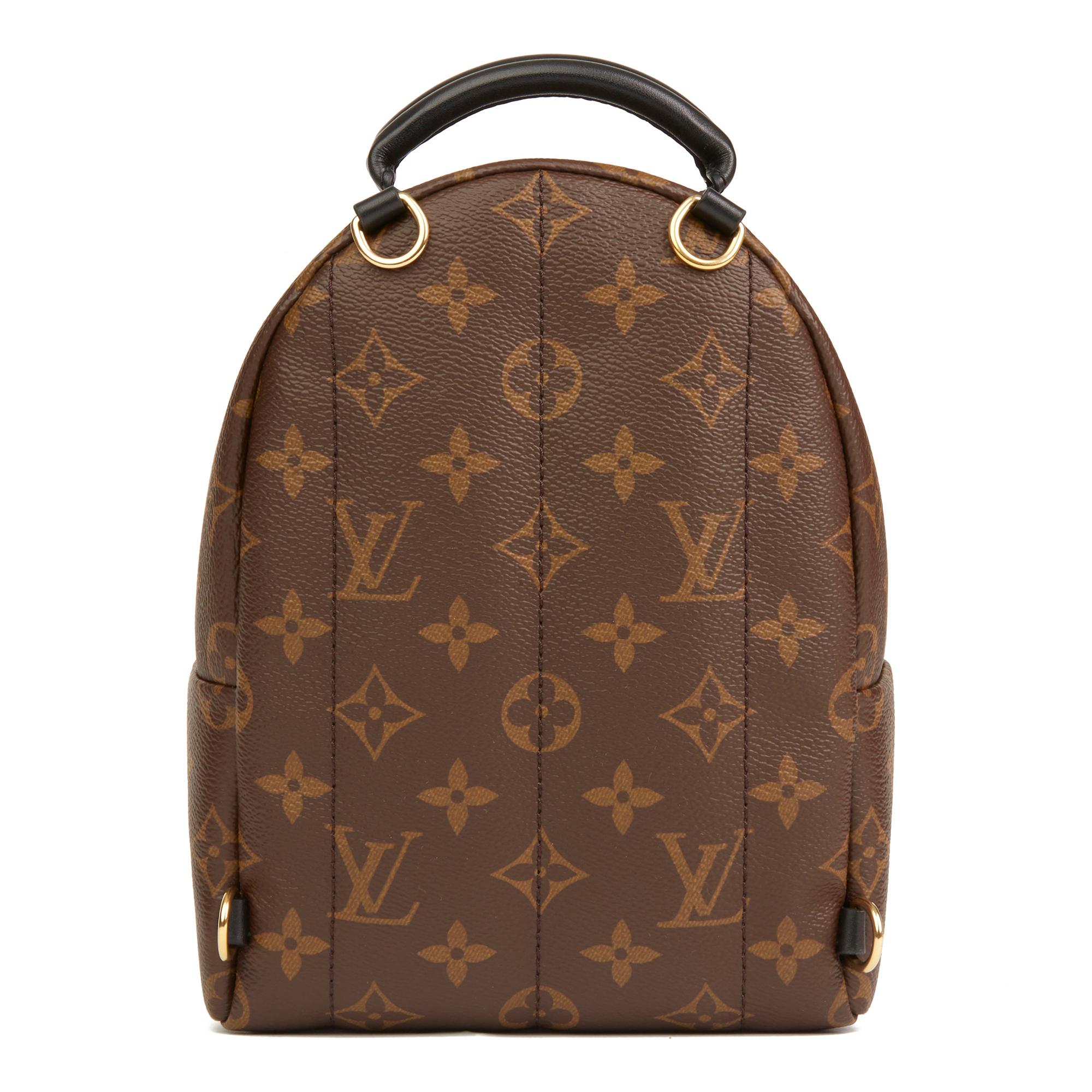 Women's Louis Vuitton Brown Monogram Coated Canvas Mini Palm Springs Backpack