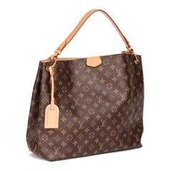 LOUIS VUITTON Brown Monogram Coated Canvas & Natural Calfskin Leather Graceful M