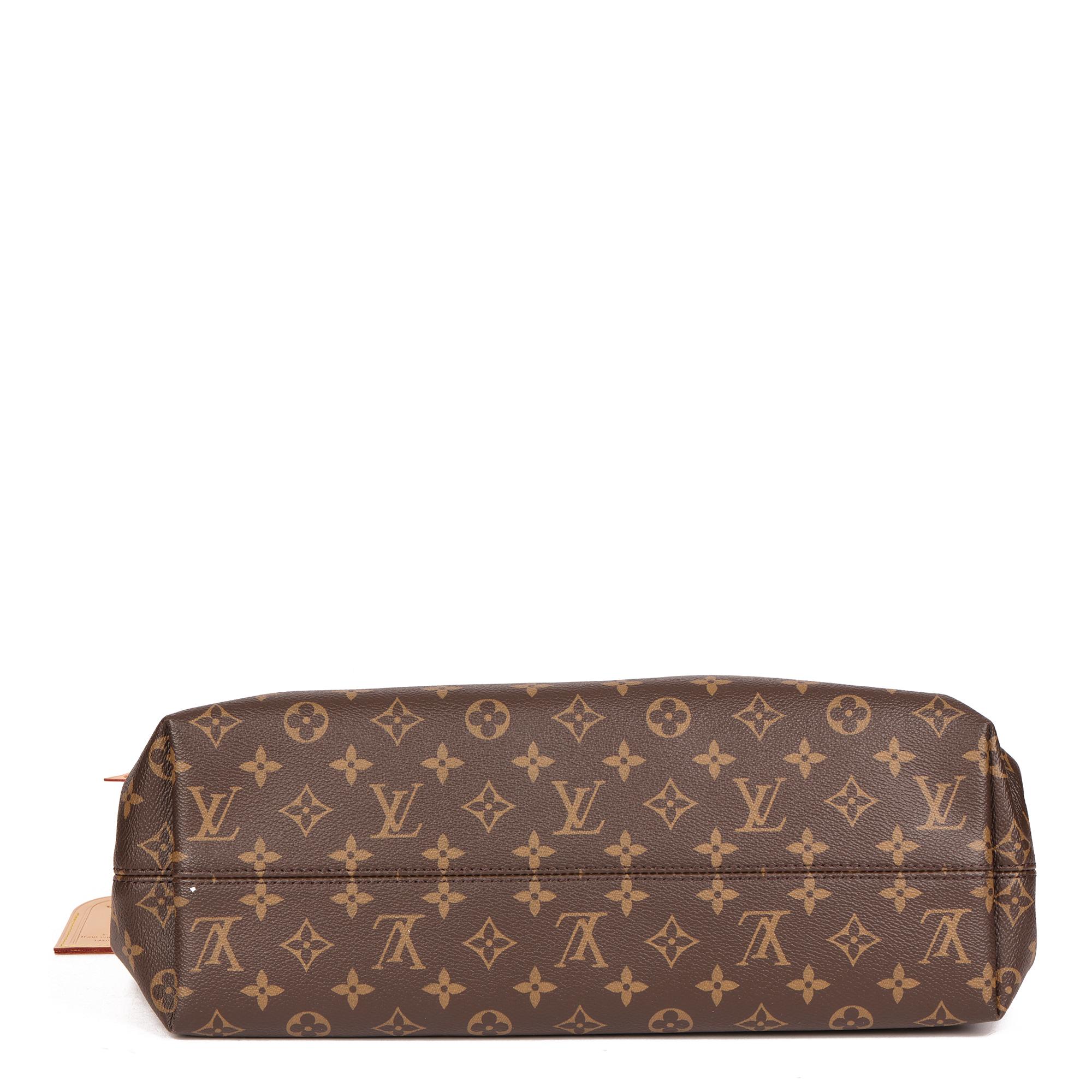 LOUIS VUITTON Brown Monogram Coated Canvas & Natural Calfskin Leather Graceful M 2