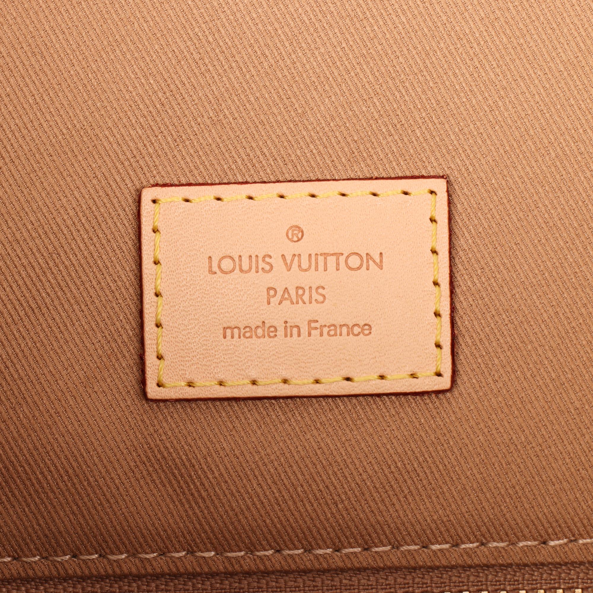 LOUIS VUITTON Brown Monogram Coated Canvas & Natural Calfskin Leather Graceful M 5