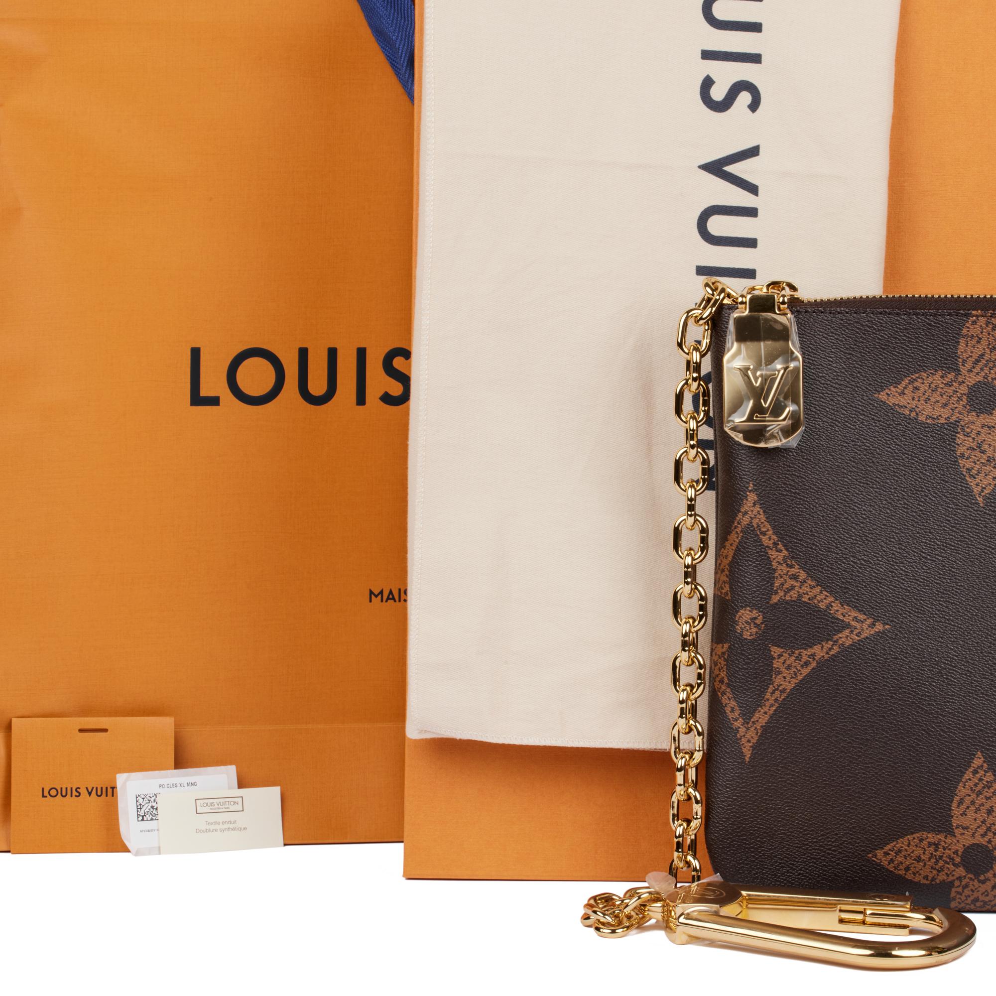 LOUIS VUITTON Brown Monogram Coated Canvas Pochette Clés XL 3
