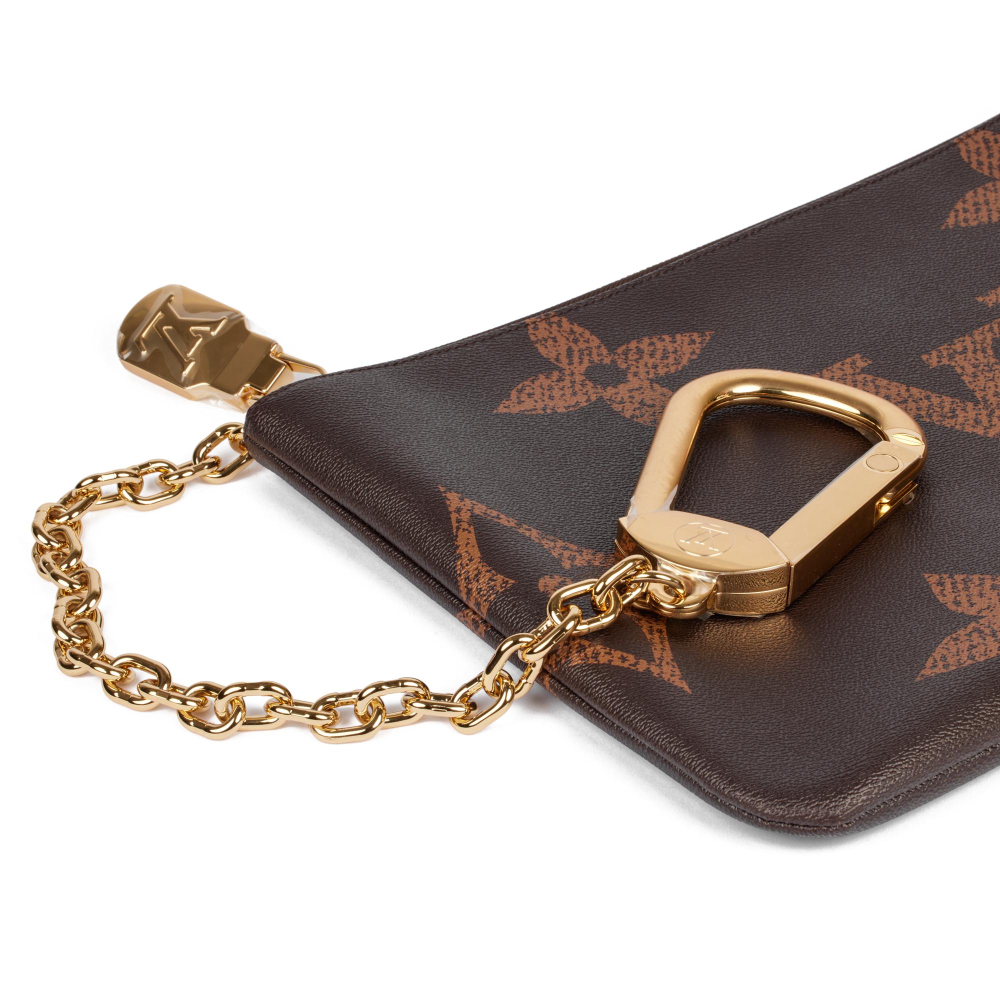 Women's LOUIS VUITTON Brown Monogram Coated Canvas Pochette Clés XL