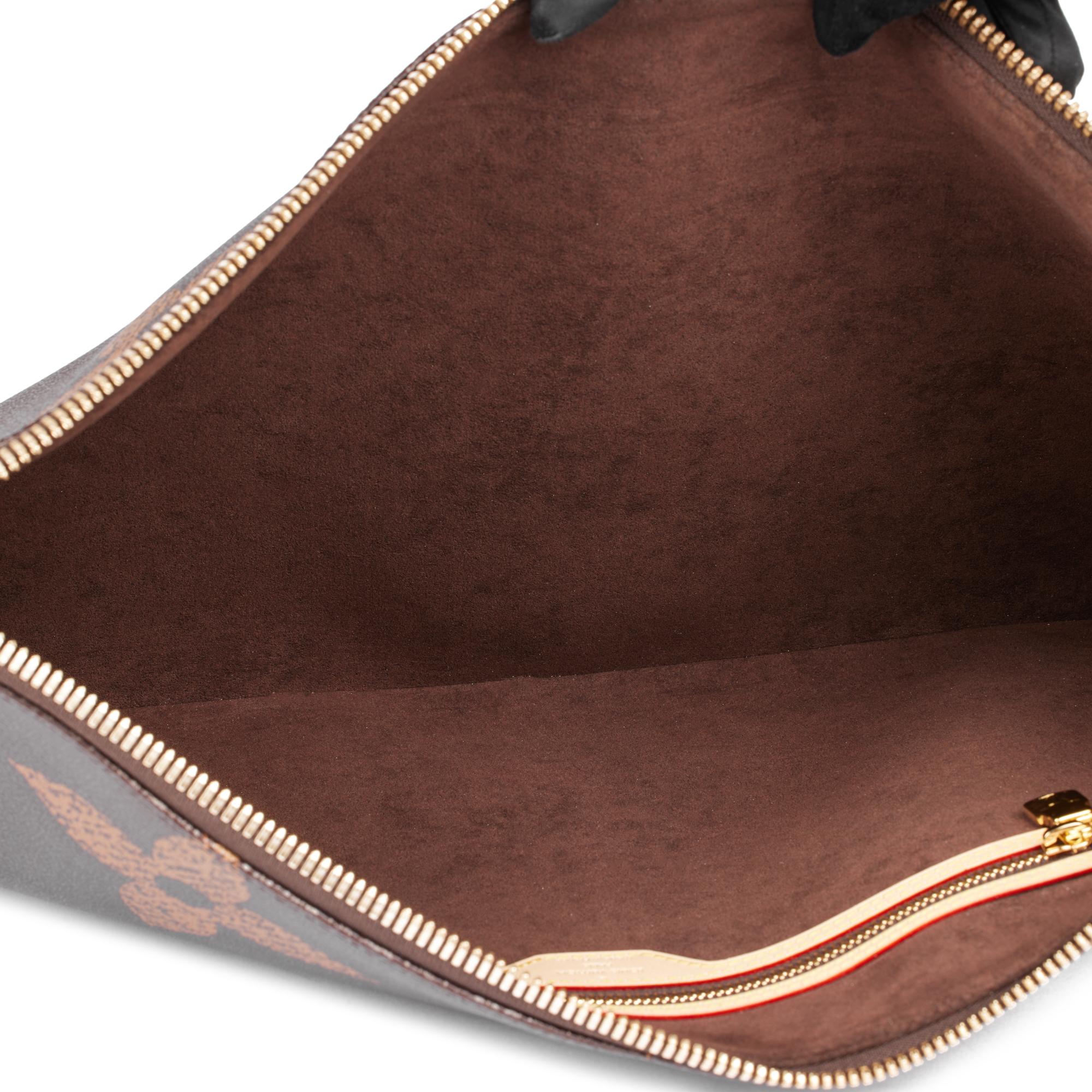 LOUIS VUITTON Brown Monogram Coated Canvas Pochette Clés XL 1