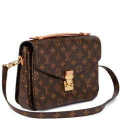 LOUIS VUITTON Brown Monogram Coated Canvas Pochette Metis