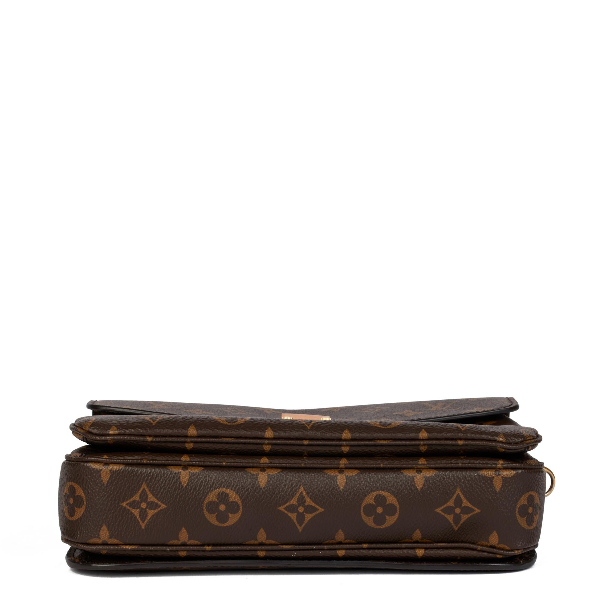 LOUIS VUITTON Brown Monogram Coated Canvas Pochette Metis 2