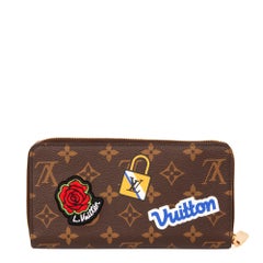 Louis Vuitton BROWN MONOGRAM COATED CANVAS PRINTS & PATCHES ZIPPY WALLET