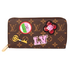 Louis Vuitton BROWN MONOGRAM COATED CANVAS PRINTS & PATCHES ZIPPY WALLET