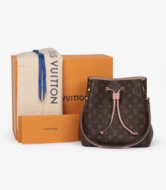 Louis Vuitton Brown Monogram Coated Canvas & Rose Poudré Calfskin Leather NéoNoé