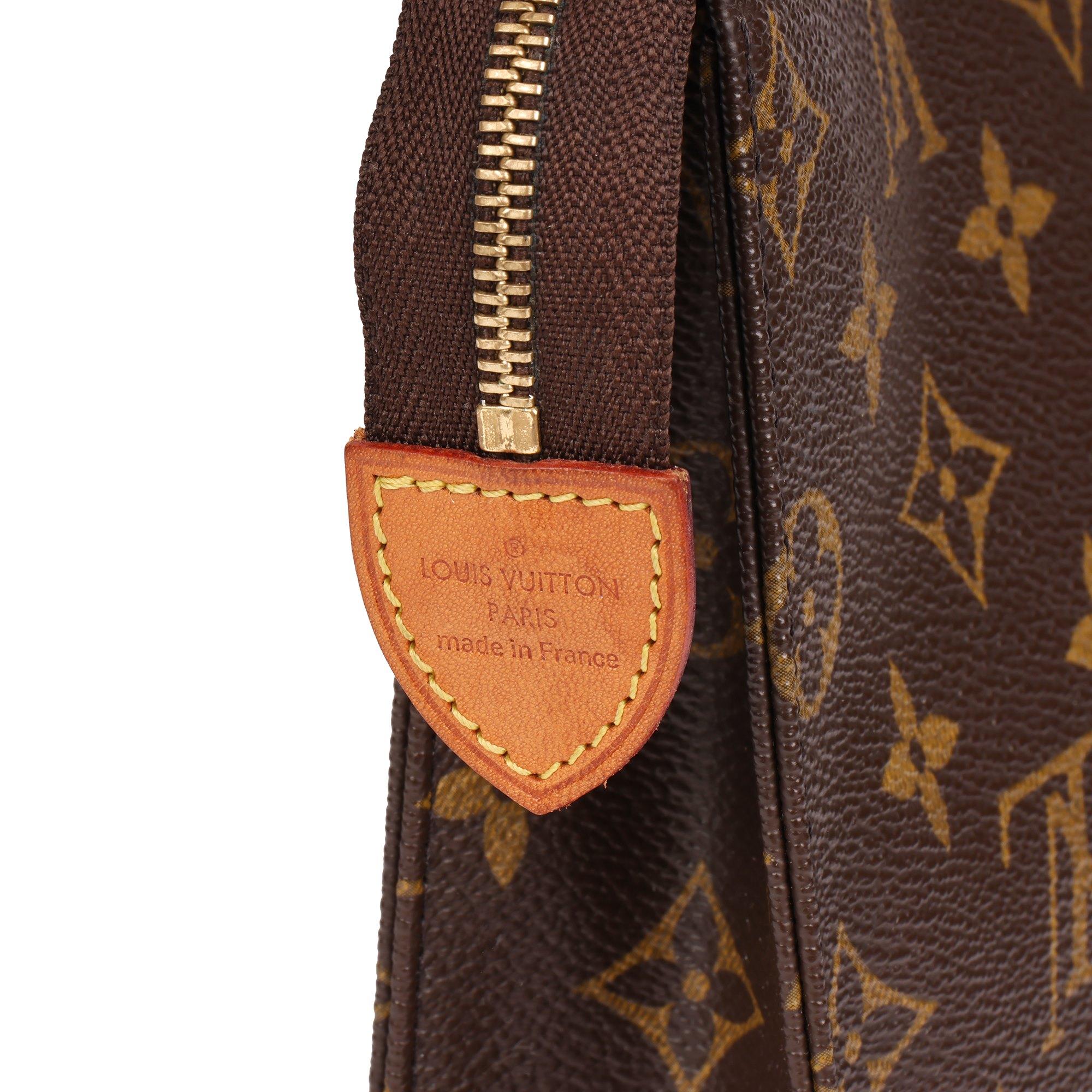 Women's Louis Vuitton BROWN MONOGRAM COATED CANVAS TOILETRY POUCH 26