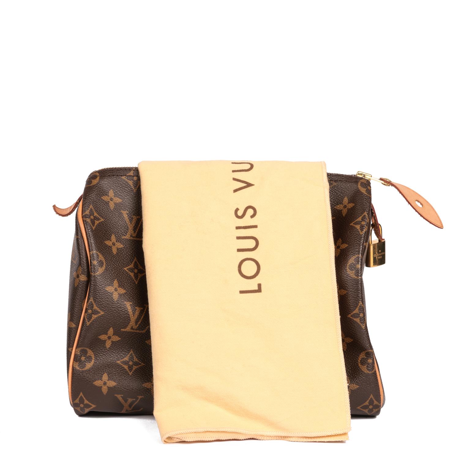 LOUIS VUITTON Brown Monogram Coated Canvas & Vacehtta Leather Speedy 25 6