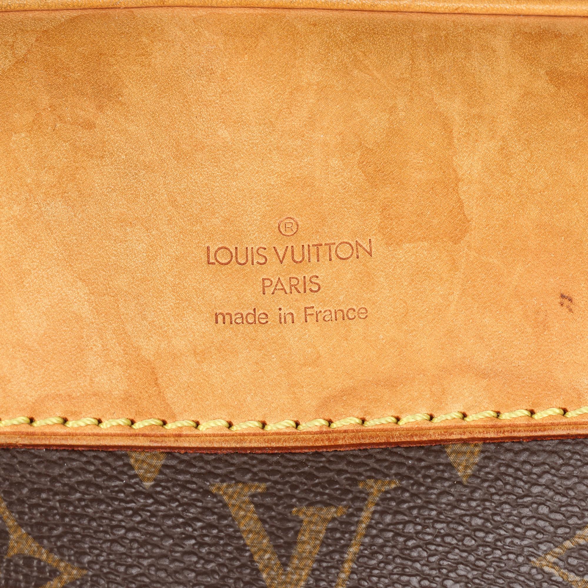LOUIS VUITTON Brown Monogram Coated Canvas & Vachetta Leather Alize 55 3