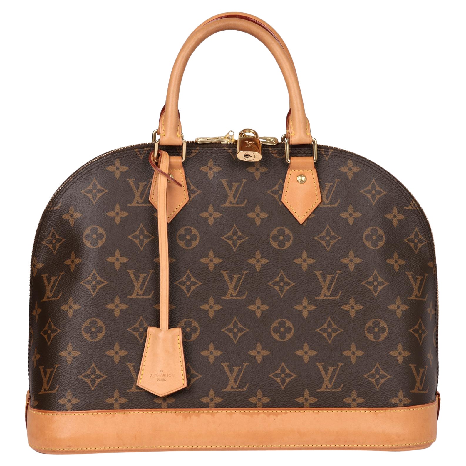 Louis Vuitton Brown Monogram Coated Canvas 
Vachetta Leather Alma MM