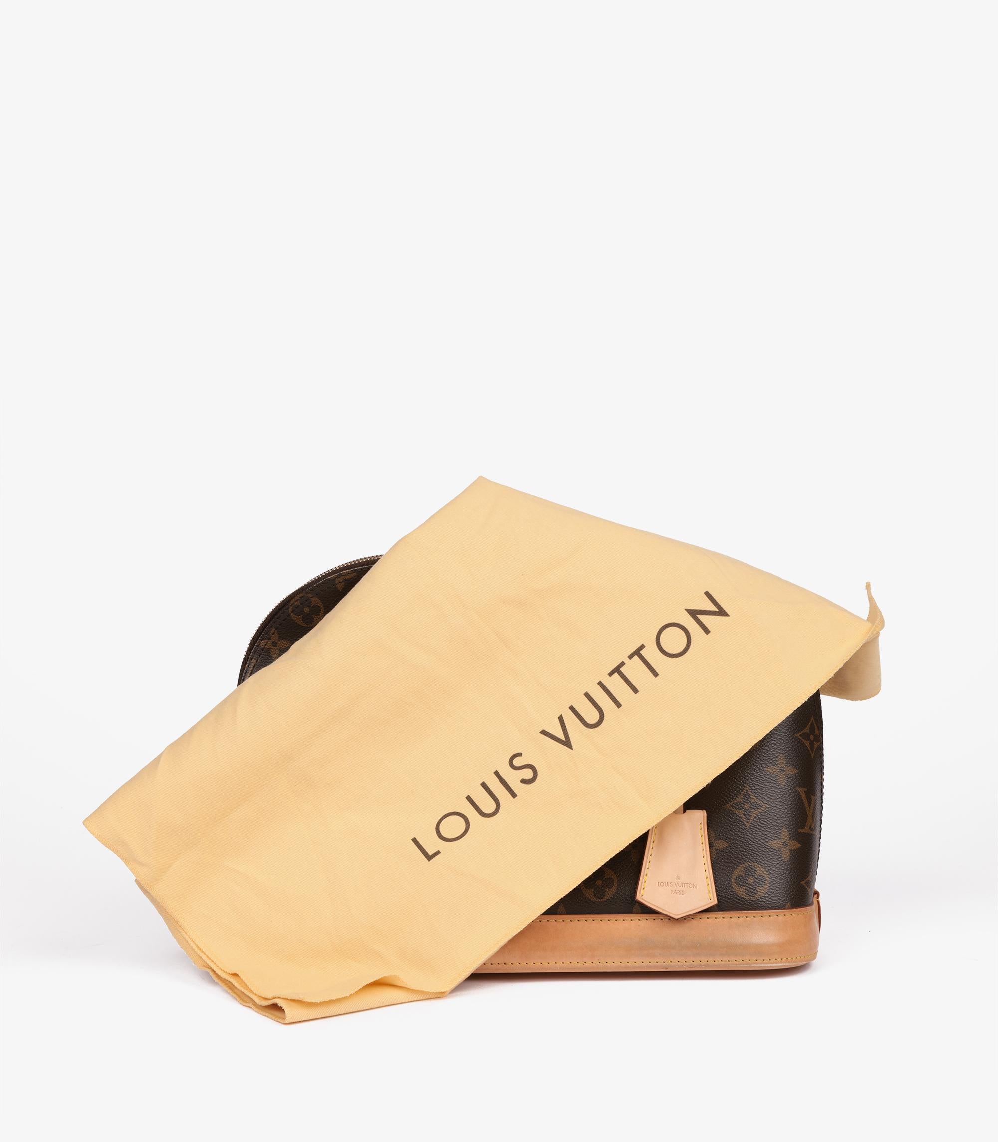 Louis Vuitton Brown Monogram Coated Canvas & Vachetta Leather Alma PM For Sale 7